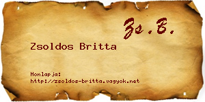 Zsoldos Britta névjegykártya